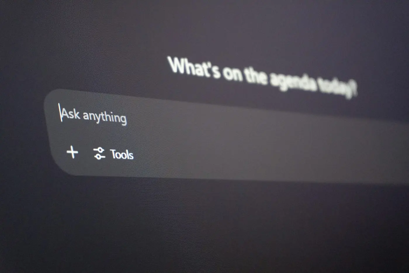 An AI assistant interface showing an "Ask anything" prompt box